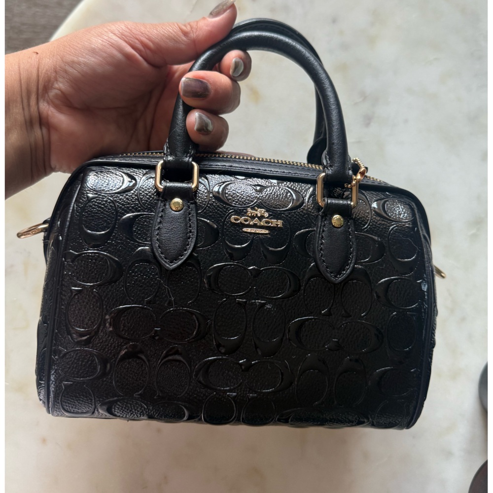 Coach Black Embossed Mini Handbag